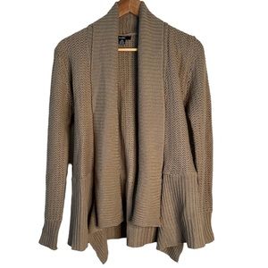 Women’s WaterFall Waist Tie Beige Sweater Small